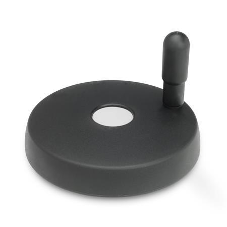 Otto Ganter Disc Handwheel Plastic, Bushing or Spindle Stainless Steel, GN 521.5